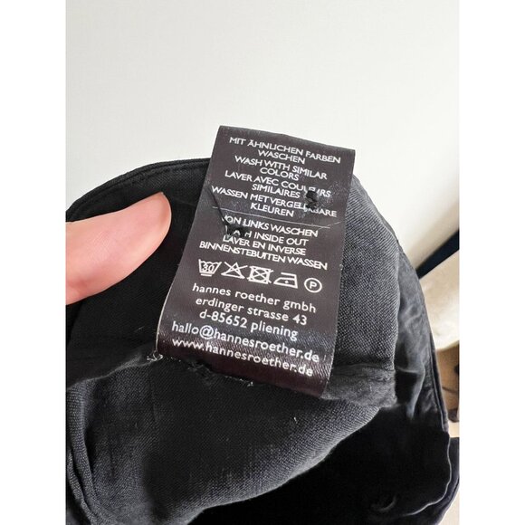 HANNES ROETHER Linen Silk Wide Leg Pants Sz XS 2 Black Minimal Capsule Sustainab - Picture 10 of 10
